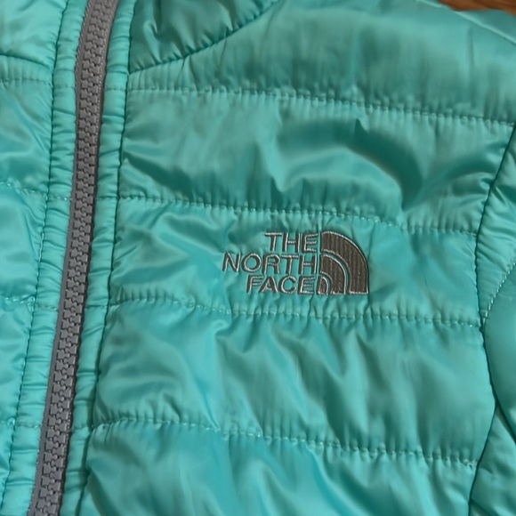 The North Face girls reversible puffer jacket size medium (10/12) teal and grey - Picture 2 of 10